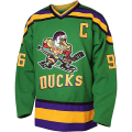 Miniatyrbillede 2 af 4: Mighty Ducks 96 Charlie Conway 99 Adam Banks 33 Greg Goldberg filmhockeytröja grön 96 L zdq - herr