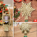 Miniatyrbillede 2 af 2: Heyone Jultræstopper Oplyst med Gyldne Snefnugsprojektor, LED Roterende Magic Snefnug, 3D Hul Glitter Oplyst Guld