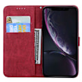 Pikkukuva 3 / 5: Kotelo iPhone Xr:lle Retro Flip Wallet Embossing Butterfly Cover - Punainen null none