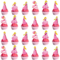 Miniatyrbillede 1 af 5: 48 Peach Princess CupCake Topper, Princess Peach Festartikler, Peach Princess temafest dekoration