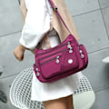 Miniatyrbild 2 av 3: Vattentät nylon crossbody-väska med enkel axel - Rose red Rose red