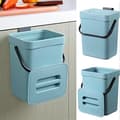 Compost Bin for Kitchen, Hanging Small Trash Can with Sealed Lid, 5 Liter, Mountable Compost Bin for Kitchen/Bathroom/RV (Blue)