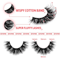 Miniatyrbilde 5 av 5: Naturlige Vipper Fluffy Strips Vipper 3D Faux Mink Vipper