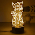 Miniatyrbillede 2 af 5: 3D Natlampe Paw Patrol Legetøj Illusion Lampe USB Touch Control
