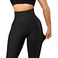 Miniatyrbilde 4 av 4: Sømløse rumpehevende treningstights for kvinner Syretvatt Høy midje Yogabukser Gymtights svart black M