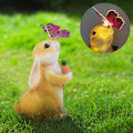 Miniatyrbild 6 av 6: Solar Powered Resin Hare Lamp for Garden