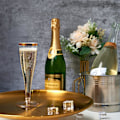 Miniatyrbillede 6 af 6: 50 stk Champagne-glas med guldkanter 150ml, genanvendelige champagneglas med fod til havebryllup, dagsfester, brusebadsfester (5 x 17cm)