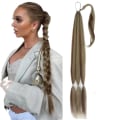 Miniatyrbilde 1 av 3: CDQ 85 cm lang DIY flettet hestehaleforlengelse Flerfarget FlerfargetCDQ