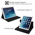 Miniatyrbild 5 av 11: iPad Air 13\" (M2) 360° Smart Skal Fodral Fodral PU-Läder Svart svart black