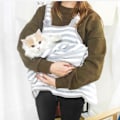 Miniatyrbillede 9 af 9: Frittebæresele - Fleece Bæresele til Små Dyr Blød Åndbar Håndfri Skulder Front Bryst Forklæde Bonding Pouch Accompany Carrier til Små D