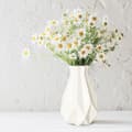 Geometrisk Blomvas PE Plast Matt Hydroponisk Dekorativ Vas för Vardagsrum Skrivbord Blomsterarrangemang Vit