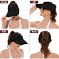 Miniatyrbillede 6 af 7: Solhatte til kvinder UV-beskyttelse Solskærm Bred Skygge Sommerhatte med hestehale Pink Beige
