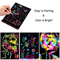 Miniatyrbild 2 av 4: 50-dels Scratch Art-set - Regnbågspapper & Penna för barn 8-12