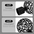 Miniatyrbilde 4 av 8: 2 stk gardinstangstopper svarte gardinstanghoder dekorative vindusgardinstangender metallgardinstangstangstopper ender 22 mm Black