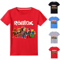 Pikkukuva 2 / 3: ROBLOX Piirretty Hahmo Printti Lasten Poikien Lyhythihainen T-paita Harmaa 120cm