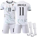 Miniatyrbillede 5 af 7: 25-26 Portugal udebanesæt hvid fodbolduniform sæt Nr. 7 Ronaldo Nr. 10 B Silva trøje 8 B Fee 11 Phillips Størrelse 7 med sokker Size 7 with socks #twenty four