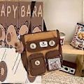 Pikkukuva 1 / 4: Koululaukku Ruskea 2024 Kapybara Ridge Suuri Reppu Pojille Ja Tytöille, Merkkikortit Brown shoulder bag