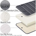 Miniatyrbild 2 av 5: Badrumsmatta i memory foam, halkfri, absorberande, supermysig, sammetslen, supervattenabsorberande, tjock, grå Grå Grey Grey 17 X 24 inches