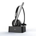 Miniatyrbild 2 av 5: Trucker Bluetooth-headset med mikrofon, laddningsbas, mute-funktion för hemkontorssamtal, stark batteritid