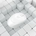 2,4 GHz trådlös Bluetooth-mus 1600 DPI mini optisk mus med 4 knappar, tyst ergonomisk datormus för PC, bärbar dator och Mac, vit