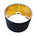 Miniatyrbillede 3 af 5: Enkel stofskærm Clip On Drum Lampskærm til spisestuen Sort 300mm x 200mm