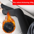 Pikkukuva 4 / 5: Talviset leggingsit naisille, paksut fleece-vuorat, korkea vyötärö, musta