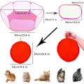 Miniatyrbilde 4 av 4: Smådyrtelt, Reptilbur, Pustende Transparent Kjæledyr Lekgrind Pop Open Utendørs/Innendørs Treningsgjerde, Bærbar Hagegjerde Rosa