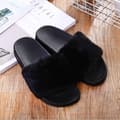 Tofflor Dam Flatskor Dam Päls Flip-Flops Svart Black 36