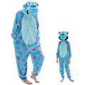 Miniatyrbillede 2 af 4: Snug Fit Unisex Voksen Onesie Pyjamas Flanel Cosplay Dyr Enkelt Stykke Halloween Kostume Sove Tøj Hjemmetøj Q Ningling 85 cm - Perfekt BlåStitch L