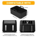 Miniatyrbillede 5 af 5: Airfryer silikoneform, rektangulær silikonebeholder til airfryer, silikonebakke til airfryer sort black-tfrf black small size