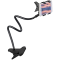 Miniatyrbild 1 av 5: Telefonhållare med klämma - Bärbar flexibel stativ - Lång arm 360 justerbar rotation - För säng, bil, bord (svart)