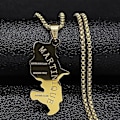 Miniatyrbillede 1 af 5: Martinique Rustfrit Stål Statement Halskæde til Mænd Smykker Guld Farve Lang Halskæde Smykker Cadenas Para Hombr N1028s02 60cm BOX GD