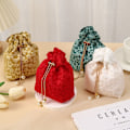 Miniatyrbillede 4 af 8: Snørepose Gaveindpakningspose HVID 3STK 3STK hvid white 3pcs-3pcs