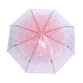 1 st transparent hopfällbart paraply, modernt prinsessparaply med körsbärsblommor # rosa