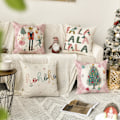 Miniatyrbilde 2 av 5: God Jul Nøtteknekker Rosa Trekk, 45,72 x 45,72 cm Vinterferie Putetrekk Trekk Sofa Sett med 4