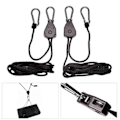 Miniatyrbillede 1 af 5: 2 stk. 1/8\" Justerbar Grow Light Ratchet Rope Hanger til Grow Li Black One Size
