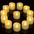 Miniatyrbillede 1 af 2: 12 stk LED-flimmerlys med timer til hjem- og fødselsdagsdekorationer Beige Beige Beige Beige
