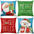 Miniatyrbild 1 av 5: Jultomten Snögubbe Kuddfodral, Merry Bright Let It Snow Kuddfodral, 18 x 18 tum, 4-pack