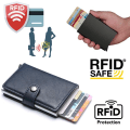 Miniatyrbillede 1 af 5: Mökblå- RFID-beskyttet pung kortholder 5 kort (ægte læder) Blå zdq