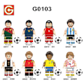Miniatyrbillede 2 af 3: Xp013-020 G0103 0104 G0112 Fodbold Messi Beckham Samlede Byggeklodser Minifigur Legetøj (G0103dragt)
