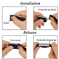Miniatyrbilde 3 av 5: Herr Dam Mesh Strap Metall Quick Release Rem Svart L Svart L