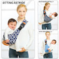 Miniatyrbilde 3 av 5: Wildride Toddler Carrier - 2024 Ny Baby Sling Carrier Nyfødt til Småbarn, Justerbar Baby Carrier Sling, Bærer 10-60 lbs (Svart Segelbåt) Black Sailboat Black Sailboat