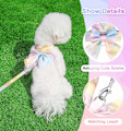 Miniatyrbilde 4 av 5: Søt fluga hundeselet og kobbel sett Elegant regnbuegradient valpsele No Pull Soft Mesh Pet Cat Hund Vest Selar, XS-Gul