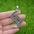 Miniatyrbilde 4 av 5: Viking Wolf Amulett Run Rune Fehu Norse Talisman Irske Knuter Smykker Goth Menn Halskjede Stil 5 Bronse