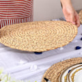 Pikkukuva 4 / 4: Gixusil 8 kpl Kudotut Alusmatot, 9.8\", Luonnollinen Vihreä, Rustic Kudonta, Ruokapöytä