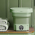 Miniatyrbillede 1 af 4: 8l Vikbar Vaskemaskine Bærbar Strømpe Og Undertøj Foldbar Husholdnings Vaskemaskine 3 Tilstande Med Snurre Tørring BY Green Green UK