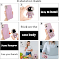 Pikkukuva 5 / 5: Yhteensopiva iPhone 12 Kuori Söpö 3D Astronautti Jalusta Design Kamera P Lilac