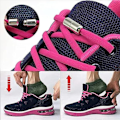 Miniatyrbild 2 av 4: 10 Par Spänne Elastiska Skosnören, Spänne Lazy Laces, No Tie Lock, Elastiska Metall Skosnören Spännen, Passar Sneakers Barn Vuxna Kreativa Skor