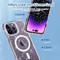 Pikkukuva 2 / 5: iPhone 13 - Glitter MagSafe Kotelo Iskun Kestävä Läpinäkyvä Transparent