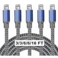 5-pack nylon iPhone-laturi Lightning-kaapeli Pikalataus_xx_tfrf